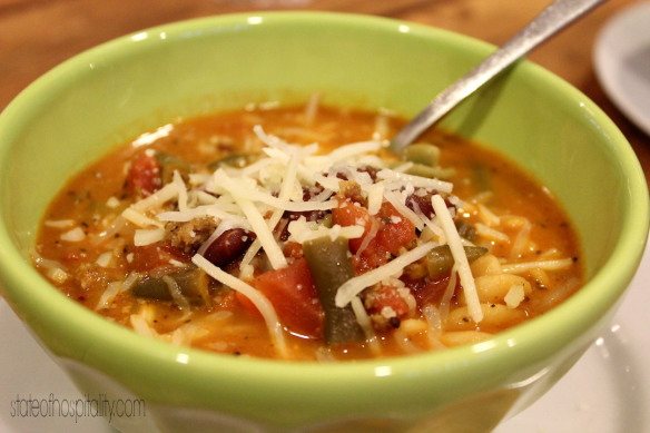 bowl of italian sausage soup
